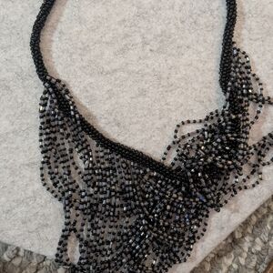 Elegant Black Beaded Necklace